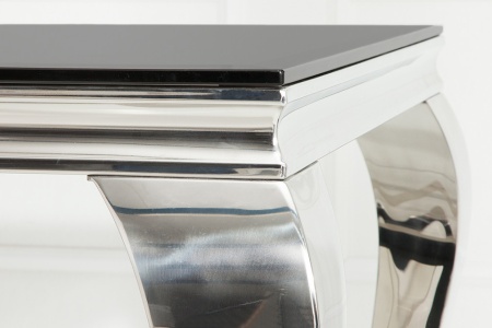 Elegante design eettafel MODERN BAROK 200cm zwart roestvrijstalen opaal glazen tafelblad - Img 7