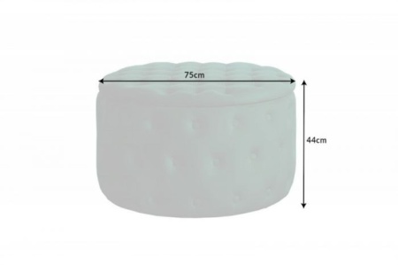 Elegante salontafel / Poef MODERN BAROK 75 cm smaragdgroene fluwelen kruk met opbergruimte - Img 6