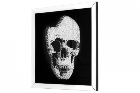 Exclusieve afbeelding wanddecoratie MIRROR SKULL 100x100cm Diamond Skull XXL - Img 4