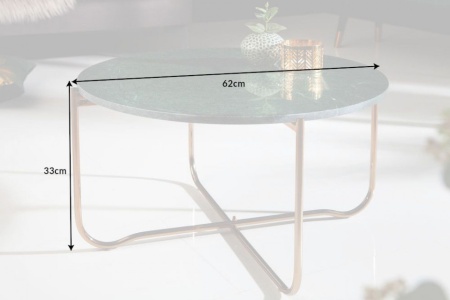 Exclusieve salontafel NOBLE 62 cm groen echt marmer hoogwaardige afwerking - Img 3