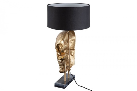 Extravagante tafellamp SKULL 76 cm zwart gouden schedel tafellamp - Img 4