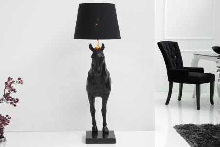 Extravagante vloerlamp BLACK HORSE 130 cm zwart paardenfiguur - Img 8