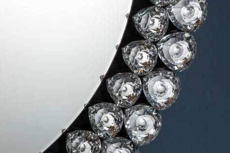 Extravagante wandspiegel BIG DIAMONDS 80 cm rond met glaskristallen - Img 4