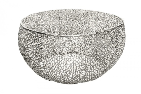Filigraan design salontafel LEAF 80cm zilver handwerk - Img 5