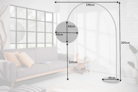 Filigrain Boog,vloerlamp BOLL 205 cm zwart bollicht - Img 2