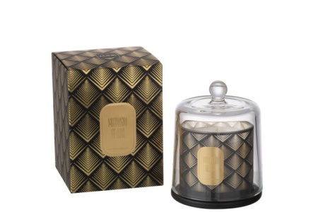 Geurkaars Bel Midnight Deluxe Sapphire Amber Tea Glas Zwart/Goud Medium-45h - Img 3