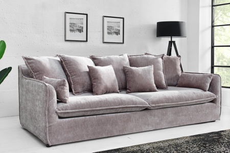 Grote bank Leaf 3-zits 210 cm taupe velours stof met afneembare hoes - Img 3