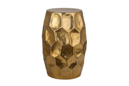 Handgemaakte bijzettafel 46 cm goud gehamerd design metaal-aluminiumlegering - Img 7