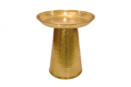 Handgemaakte bijzettafel 46 cm goud gehamerd design - Img 7