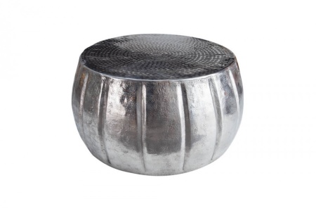 Handgemaakte salontafel MARRAKESH 65cm zilver met gehamerd design - Img 8