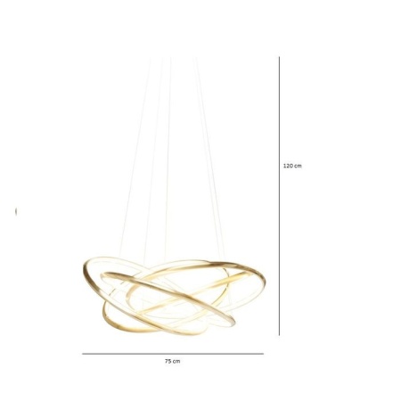 Hanglamp Saturnus LED goud groot 150cm - Img 5
