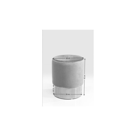 Hocker stof blauw Messing Ø35cm - Img 4