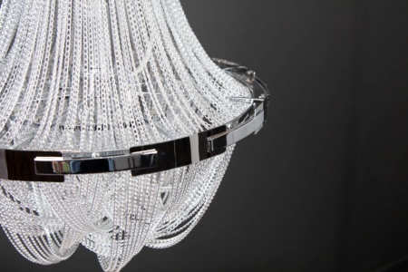 In hoogte verstelbare hanglamp ROYAL 204 cm zilver zwart met kroonluchter - Img 4
