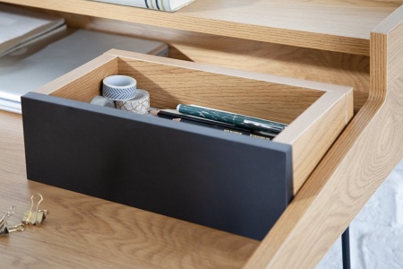 Industrieel bureau STUDIO 110 cm eiken-look laptoptafel met haarspeldpoten - Img 6