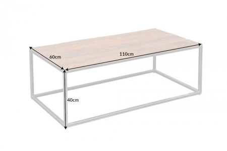 Industriële salontafel BARRACUDA 110 cm salwood met gespikkelde poten - Img 8