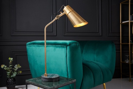 Industriële tafellamp 64 cm goud met zwart marmeren voet - Img 3
