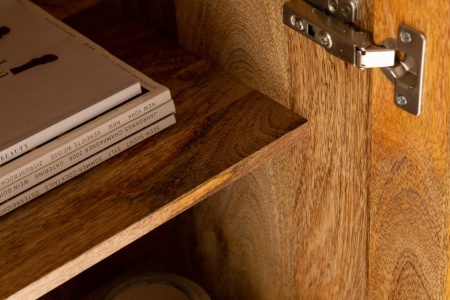 Massief dressoir SCORPION 177 cm bruin mangohout, gedetailleerd 3D-houtsnijwerk - Img 7