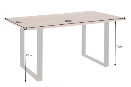 Massief houten eettafel MAMMUT 180 cm wild acacia industrieel design tafelblad 2,6 cm - Img 2