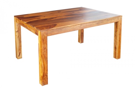 Massief houten eettafel PURE 135cm natuursteenafwerking Sheeshamhout unieke nerf - Img 7