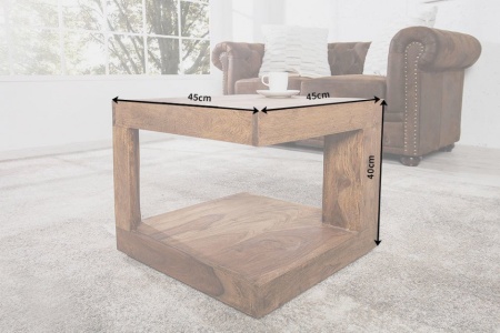 Massief kostbare houten salontafel GIANT 45 cm Sheesham Stone Finish - Img 2