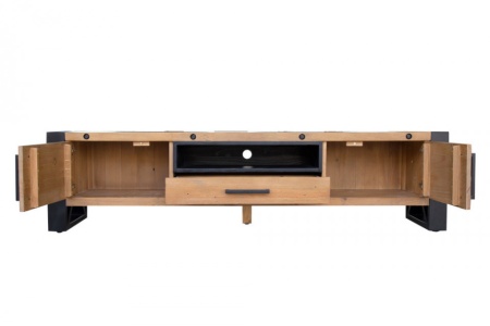 Massief tv-lowboard 200 cm grenenhout in industrieel design - Img 2