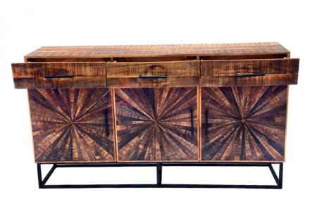 Massiev mangohout industriele stijl dressoir WOOD ART 160 cm - Img 2