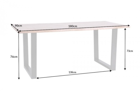 Massieve eettafel met boomrand LIVING EDGE 180 cm geolied wild eiken 3,5 cm tafelblad - Img 2