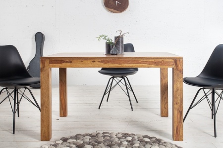 Massieve eettafel PURE 120-200cm Sheesham met verlengplaten met een unieke nerf - Img 4