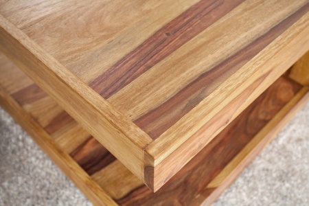 Massieve salontafel bijzettafel GIANT XL Sheesham 80x80cm - Img 5