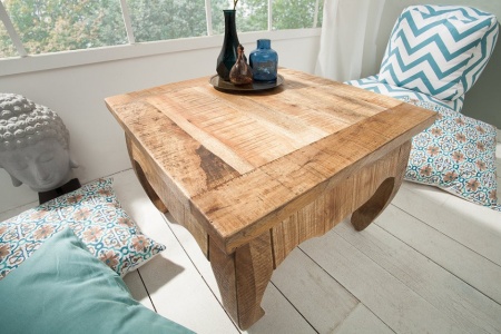 Massieve salontafel OPIUM ANTIQUE 60 cm naturel mangohout - Img 3