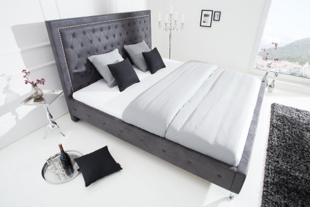 Model Chesterfield tweepersoonsbed 180x200cm antiek grijze klinknagels - Img 3