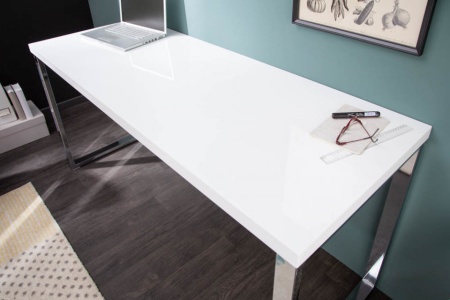 Modern hoogglans wit bureau140 cm witte hoogglans studietafel - Img 5