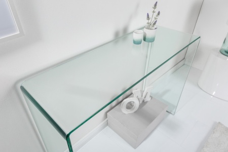 Moderne Design Glazen bureau zoals sidetable 100 cm volledig transparant glas - Img 5
