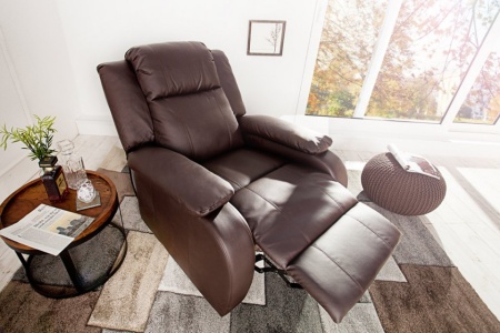 Moderne relax fauteuil Bruin fauteuil met ligfunctie - Img 2