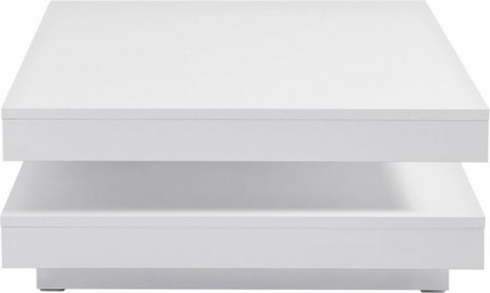 Moderne Salontafel Mat wit met draaibaar bovenblad 78x78cm - Img 3