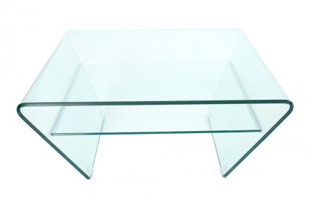 Moderne vierkant glazen transparant salontafel FANTOME 70 cm - Img 5