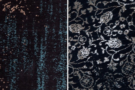 Oosters katoenen vloerkleed 240x160cm donkerblauw bloemenpatroon - Img 4
