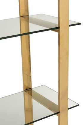 Rek 4schap Kruis Roestvrij Staal/Getemperd Glass Goud/Transparant 180cm - Img 7