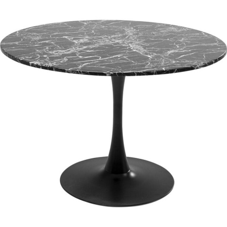 Ronde Eettafel van Kare Design mdf met Marmer Print Zwart Ø110cm - Img 3