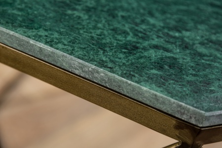 Salontafel Messing met Marmer Blad Groen Diamond 69 cm - Img 4
