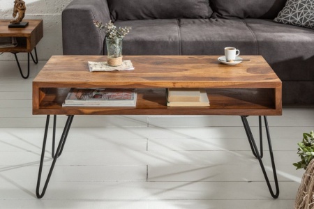 Salontafel Sheeshamhout 100cm met haarspeldpoten - Img 3