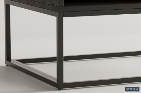 SALONTAFEL ZWART MANGO HOUT MET LADE 110cm - Img 5
