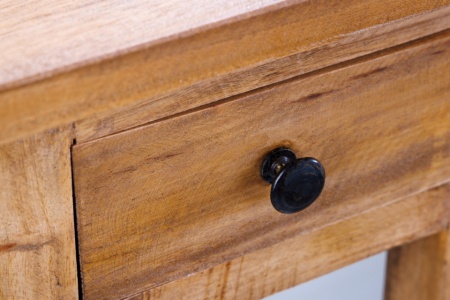 Stevige bijzettafel HEMINGWAY 75 cm gerecycleerd mahoniehout handgemaakt telefoontafeltje - Img 7
