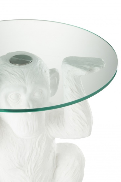 Tafel Aap Resine/Glas Wit 45cm - Img 2