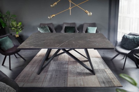 Uitschuifbare eettafel Gomes 180-220-260 cm keramiek plaat in grafiet look - Img 4