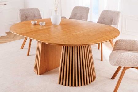 tafel teak uitschuifbaar 120-180 x br. 120 cm. ovaal - De tuin van Eden