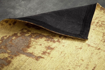 Vintage katoenen vloerkleed 350x240cm roestbruin verwassen gebruikte look - Img 5