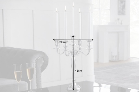 Barok kandelaar 41cm zilver 5-armige luster aluminium gepolijste kandelaar - Img 3