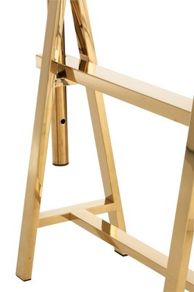 Bureau Verstelbaar Roestvrij Staal/Glas Goud/Transparant 150cm - Img 6