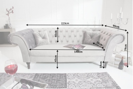 Chesterfield 3-zits bank PARIS 225cm - Img 2